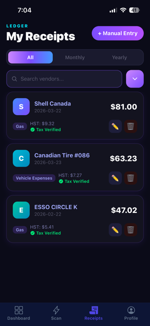 MapleTax Receipts